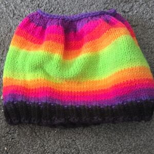 Vibrant Rainbow Striped Kids Beanie